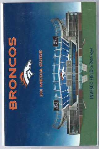 2001 Denver Broncos Nfl Football Media Guide Record Book Terrell Davis