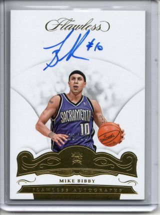 Mike Bibby Auto /10 2017 - 18 Panini Flawless Gold On Card Autograph Sp Ssp Kings