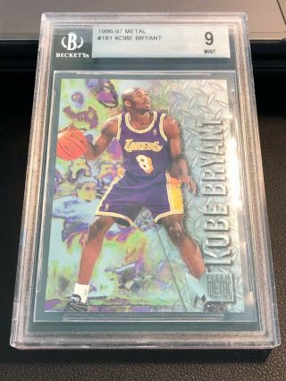 1996 - 97 Fleer Metal Kobe Bryant Rookie Card 181 Bgs 9 Mt