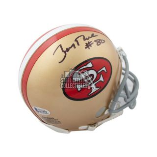 Jerry Rice Autographed San Francisco 49ers Mini Football Helmet - Bas