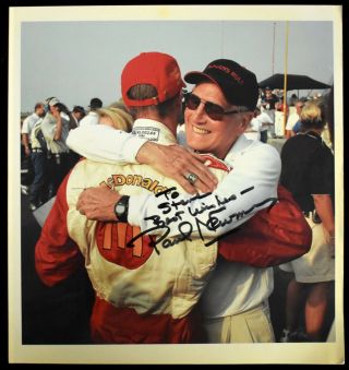 2004 Paul Newman Signed In Person Photo At Grand Prix Race W/ Lelands Loa