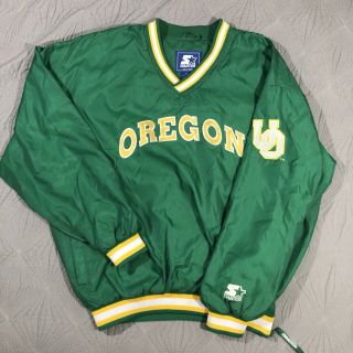 Vintage 90’s Oregon Ducks Uo Starter Pullover Jacket Xxl Men’s Xxlarge Side Zip
