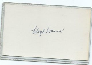 Lloyd Waner Authentic Hand Signed Autograph On 3x5 Card - Pittsburgh Pirates