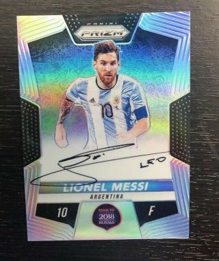 54/99 Lionel Messi 2017 - 18 Prizm Soccer Silver Autograph Auto 2018 - 19 Immaculate