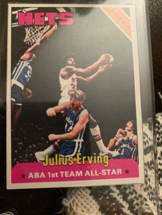 Julius Erving York Nets 1975 - 76 Topps Aba 1st Team All - Star Card 300