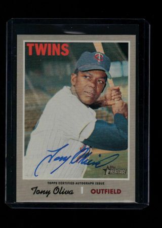2019 Topps Heritage High Number Tony Oliva Real One Blue Autograph Auto Hof