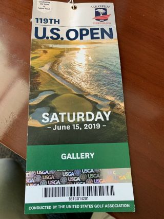 Us Open Golf Tournament Third Round Ticket Stub - Sat June 15,  2019