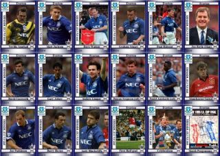 Everton Fc 1995 Fa Cup Winners Football Trading Cards
