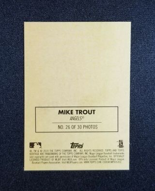 2019 Topps Heritage High Number MIKE TROUT 1970 CLOTH STICKER 26 LA Angels 2