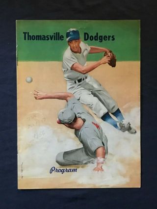 1956 Minor League Baseball Program Thomasville Dodgers (brooklyn) V Waycross Mil
