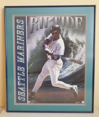 1994 Costacos Brother Seattle Mariners Ken Griffey Jr Framed Matted Poster 16x20