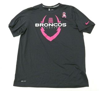 Nfl Nike Dri - Fit Denver Broncos Black Graphic T - Shirt Adult Men 