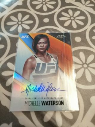 Michelle " Karate Hottie " Waterson Topps Fire Autograph Trading Card /199 Ufc Mma