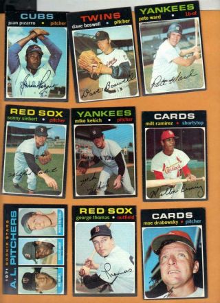 36 Different 1971 Topps Baseball High Numbers Exmt To Nrmt