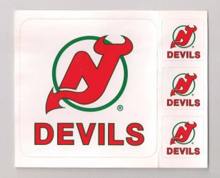 Vintage Jersey Devils Nhl Sticker Panel Team Logo 1980 
