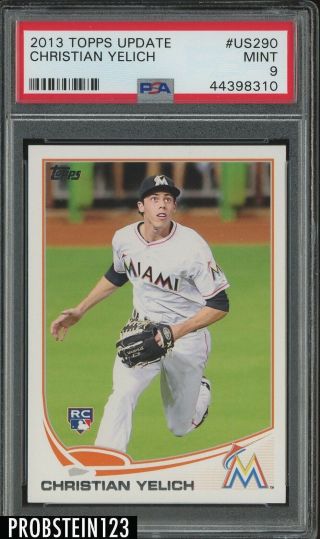 2013 Topps Update Us290 Christian Yelich Marlins Rc Rookie Psa 9 3