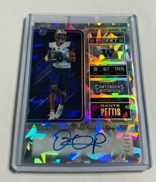 R15,  986 - Dante Pettis - 2018 Contenders Draft - Cracked Ice Rc Autograph - /23