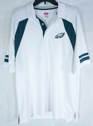 Nfl Philadelphia Eagles Team White Polo Shirt Mens Large Short Sleeve Gift Him
