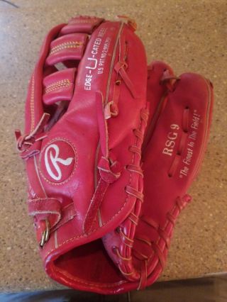 Vintage Rawlings Rsg 9 Darryl Strawberry Adult Size Red Baseball Glove Mitt