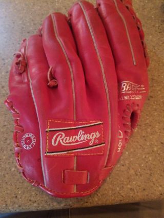 Vintage RAWLINGS RSG 9 Darryl Strawberry adult size Red Baseball Glove Mitt 2