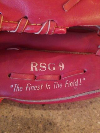 Vintage RAWLINGS RSG 9 Darryl Strawberry adult size Red Baseball Glove Mitt 3