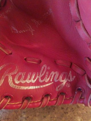 Vintage RAWLINGS RSG 9 Darryl Strawberry adult size Red Baseball Glove Mitt 4