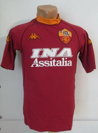 As Roma Italy 2000/2001 Home Football Shirt Soccer Jersey Maglia Calcio Kappa M