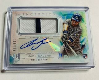 K1698 - Jake Bauers - 2019 Topps Inception - Autograph Jersey - 108/199 - Rays