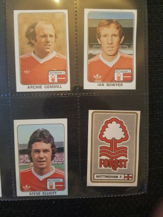 Panini Football 79 - Nottingham Forest - X17 Stickers - Complete Team Set
