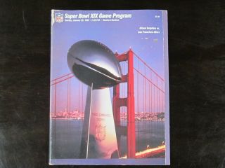 Bowl Xix Program 1985 Miami Dolphins Vs San Francisco 49ers 1 - 20 - 85