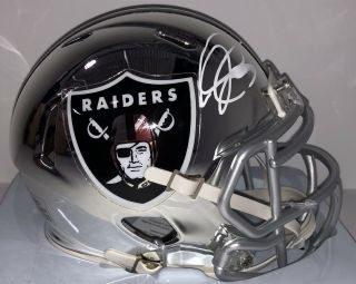Derek Carr Signed Autographed Oakland Raiders Chrome Mini Helmet