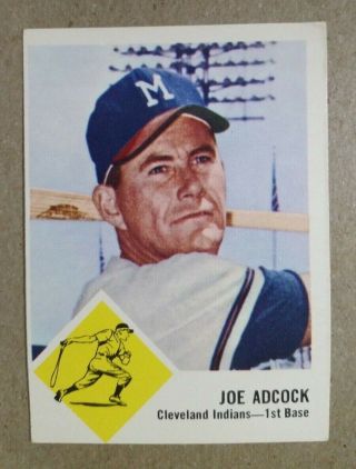 1963 Fleer Joe Adcock Cleveland Indians 46 Baseball Card