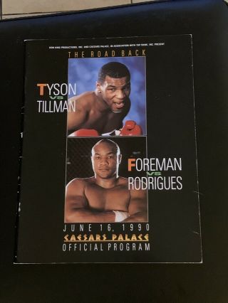 1990 Mike Tyson Vs.  Henry Tillman Boxing Program George Foreman Real 1