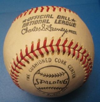 Vintage Charles S Feeney Nl President Spalding Baseball National League 70s Onl