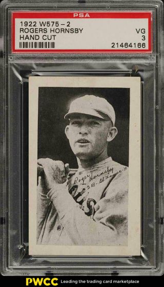 1922 W575 - 2 Strip Card Rogers Hornsby Psa 3 Vg (pwcc)