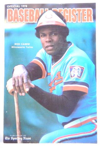 1978 The Sporting News Baseball Register Cover Rod Carew Nm/mt