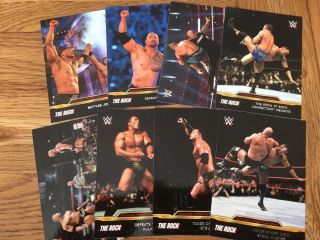 2015 Topps Road To Wrestlemania,  The Rock Chase Set Of 8 Cards