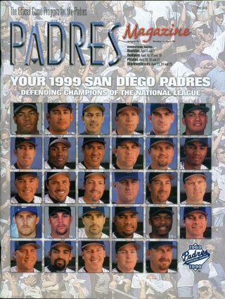 1999 San Diego Padres Vs.  Los Angeles Dodgers Program