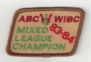 Vintage 1983 - 84 Abc Wibc Mixed League Champion Bowling Patch