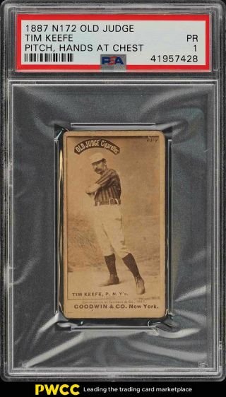 1887 N172 Old Judge Tim Keefe Hands At Chest Psa 1 Pr (pwcc)