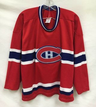 Vintage Montreal Canadiens Ccm Maska Nhl Jersey Size Large Red/blue