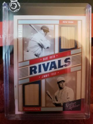 2019 Leather And Lumber Babe Ruth And Jimmie Fox Dual Game Bat Relics 10/15