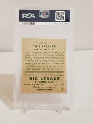 1933 Goudey Tris Speaker 89 PSA 4 (MC) 2