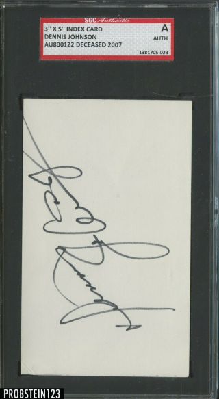 Dennis Johnson Basketball Signed Index Card Auto Autograph Sgc Deceased 2007