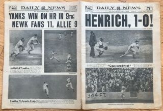 1949 N.  Y.  Subway World Series Newspaper Daily News Yankees 1 - 0 Vs Dodgers Game 1