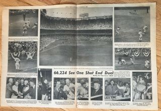 1949 N.  Y.  Subway WORLD SERIES Newspaper DAILY NEWS Yankees 1 - 0 vs Dodgers Game 1 2