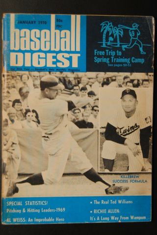 1970 Baseball Digest - Minnesota Twins Harmon Killebrew