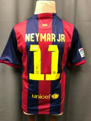 Neymar 11 Fc Barcelona Signed Auto Authentic Jersey Sz Xl Psa/dna Sticker Only