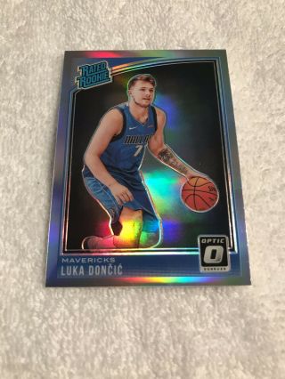 2018 - 19 Panini Optic Rated Rookie Luka Doncic Silver Holo Refractor Rookie 177