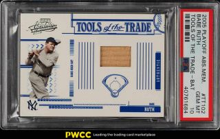 2005 Playoff Absolute Memorabilia Tools Babe Ruth Bat Patch /250 Psa 10 (pwcc)